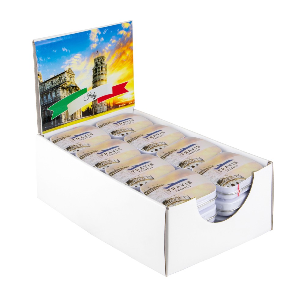 Display doos met scharnierblikjes
