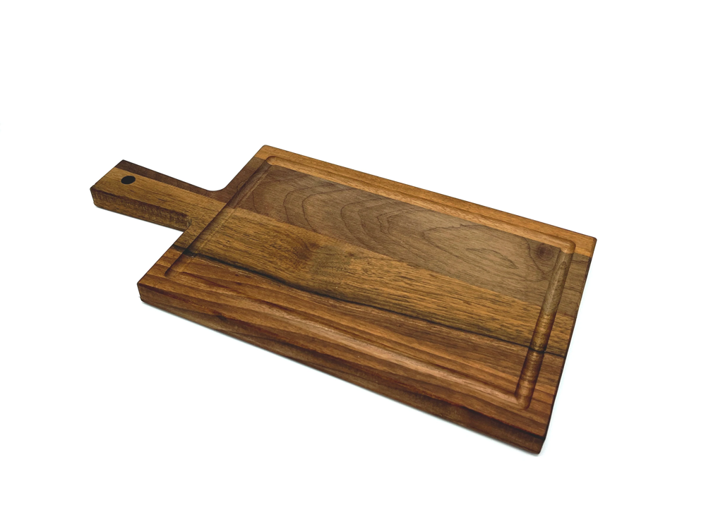 Serveerplank walnoot handvat 33x16 cm