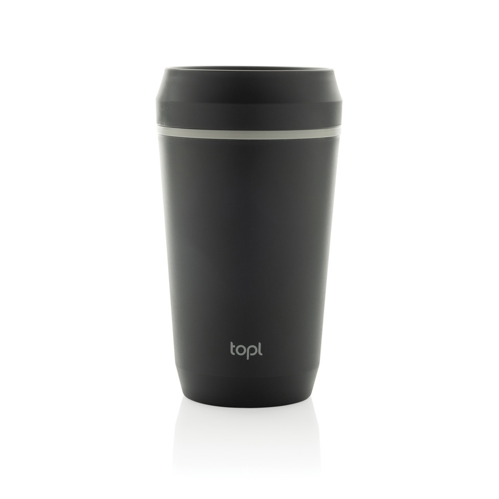 Topl Recycled Plastic To Go beker gepatenteerd 360 Lid 354ml