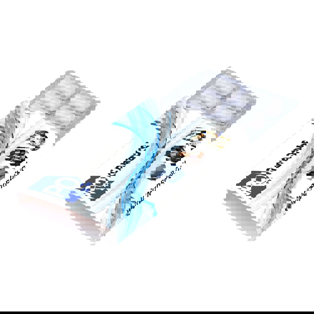 Sleeve en blister met 12 kauwgomtabletten