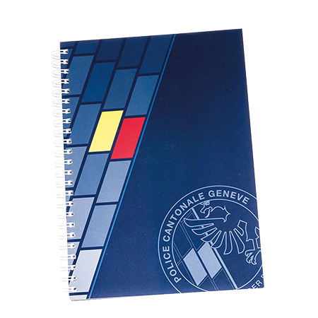 Softcover notitieboek Wire-O A5 (50 vellen), papier aan beide zijden bedrukt.