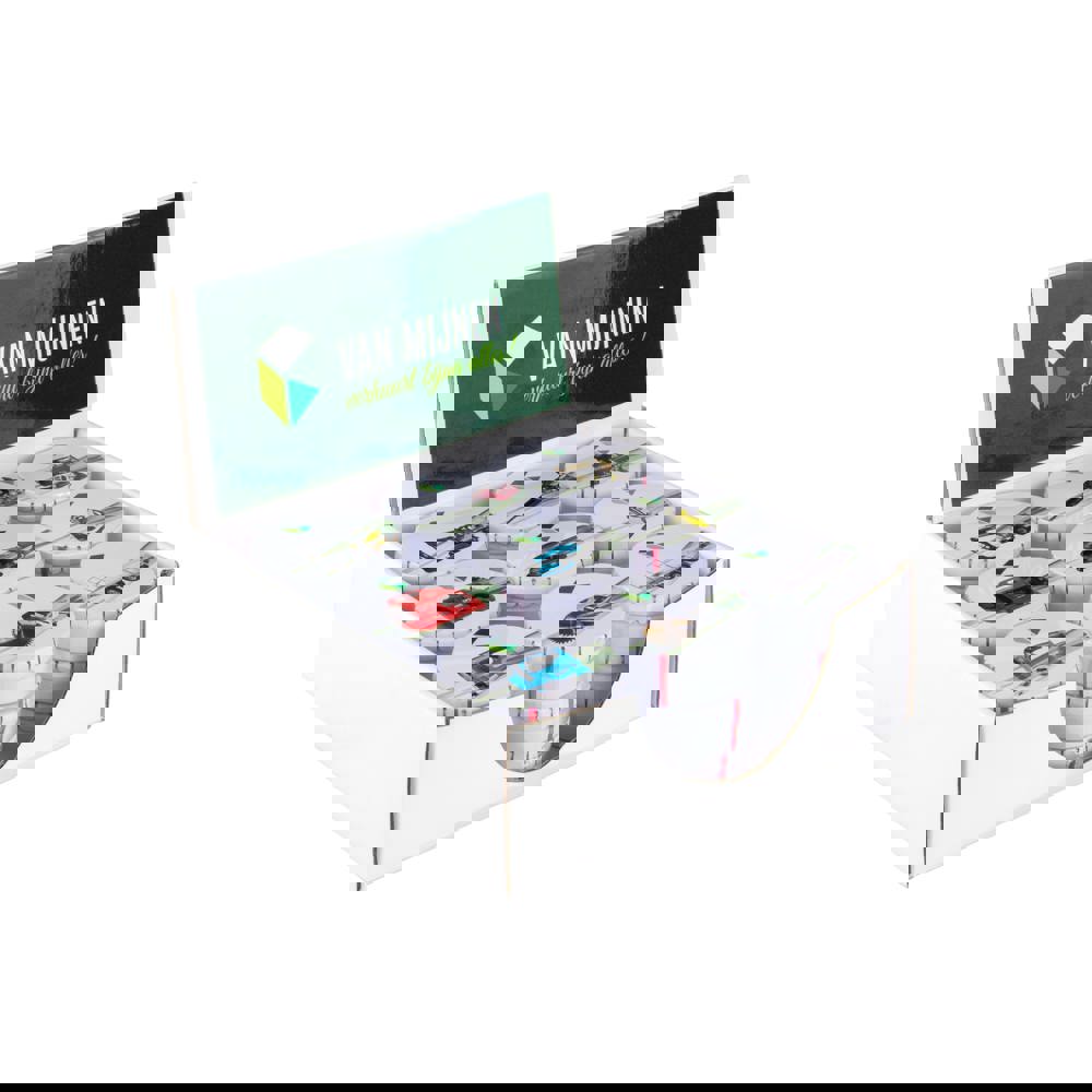 Display doos met ronde blikjes