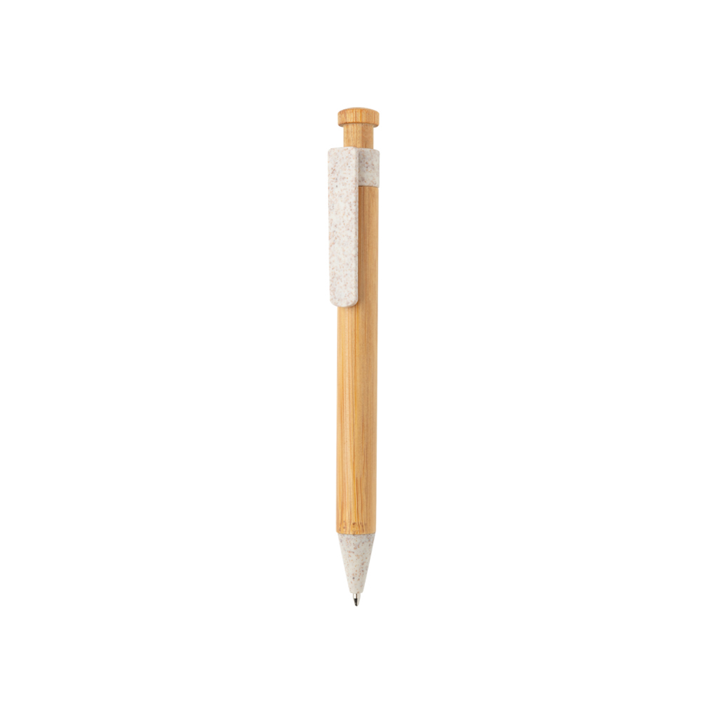 Bamboe pen met tarwestro clip