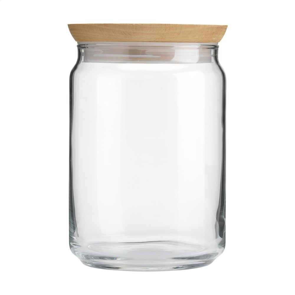 Glazen potten  bedrukken met logo
