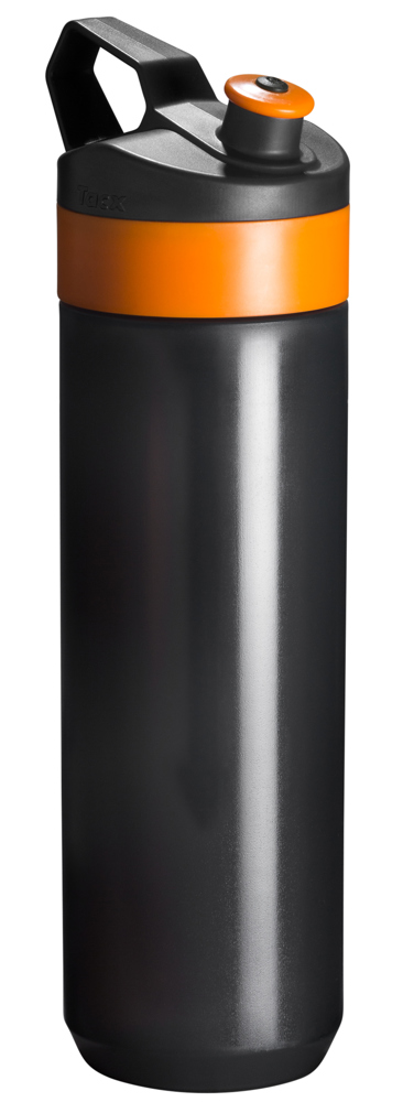 Fuse 450ml, Transparant zwart - Antraciet, Oranje Dop