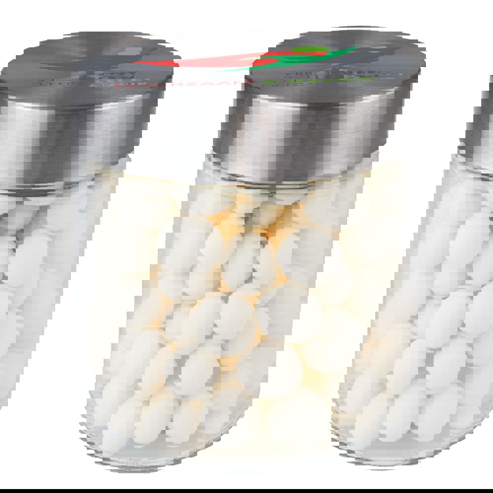 Glazen pot 0,9 liter, gevuld met snoep